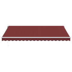 Manual Awning 4.5 x 3.5 m 100% Polyester with White Frame Drop 350 cm Width 450 cm Burgundy