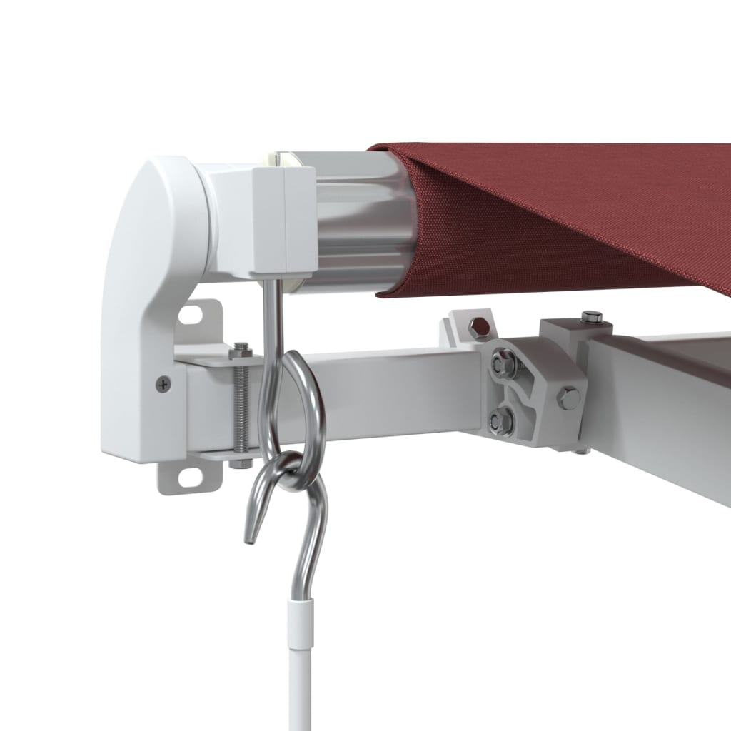 Manual Awning 4.5 x 3.5 m 100% Polyester with White Frame Drop 350 cm Width 450 cm Burgundy