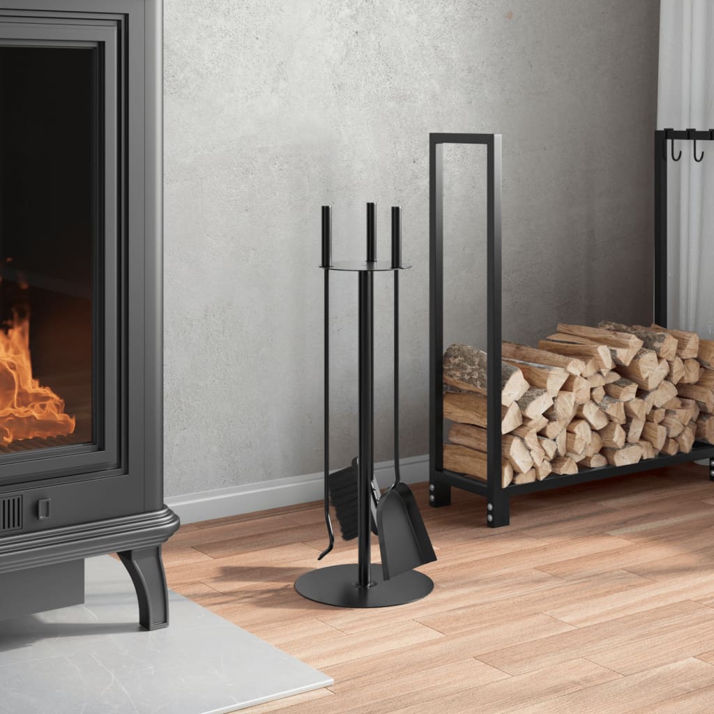 vidaXL 4 Piece Fireplace Tool Set 22x59 cm Steel 3
