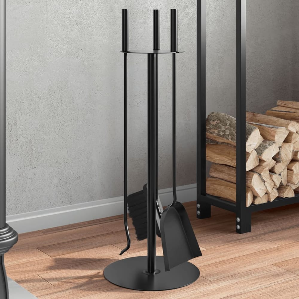 vidaXL 4 Piece Fireplace Tool Set 22x59 cm Steel 1
