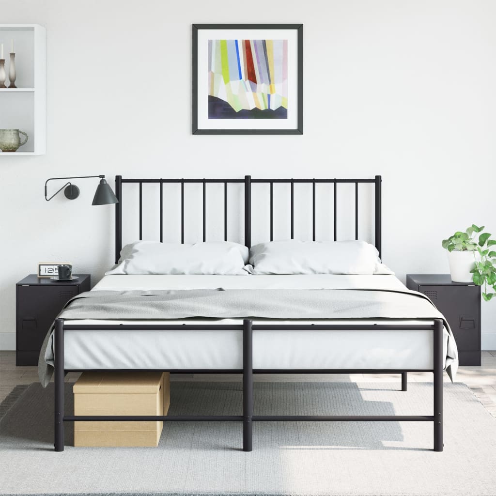 vidaXL Bedside Cabinets 2pcs Black 34.5x39x44 cm Steel 1