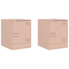 vidaXL Bedside Cabinets 2 pcs Pink 34.5x39x44 cm Steel 2