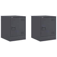 vidaXL Bedside Cabinets 2 pcs Anthracite 34.5x39x44 cm Steel 2