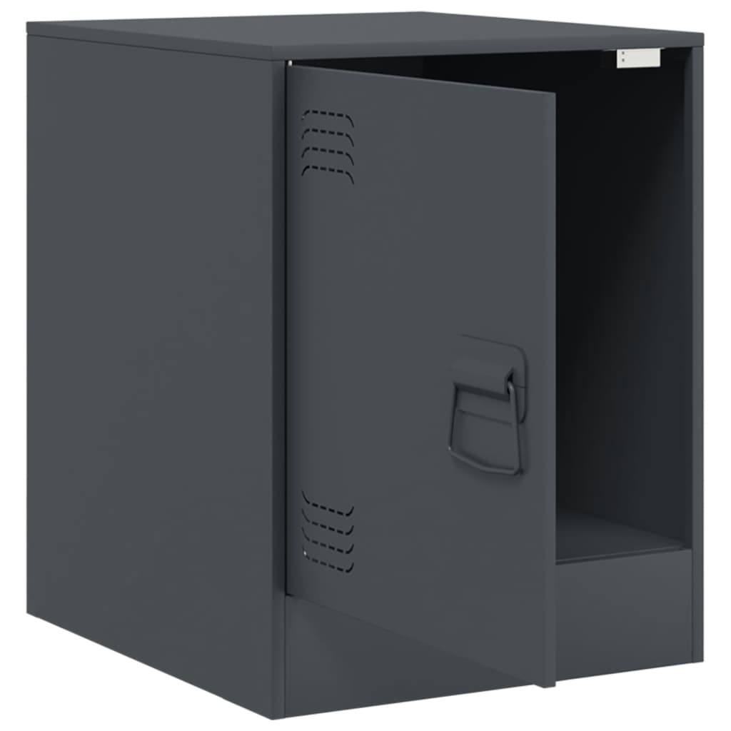 vidaXL Bedside Cabinets 2 pcs Anthracite 34.5x39x44 cm Steel 6