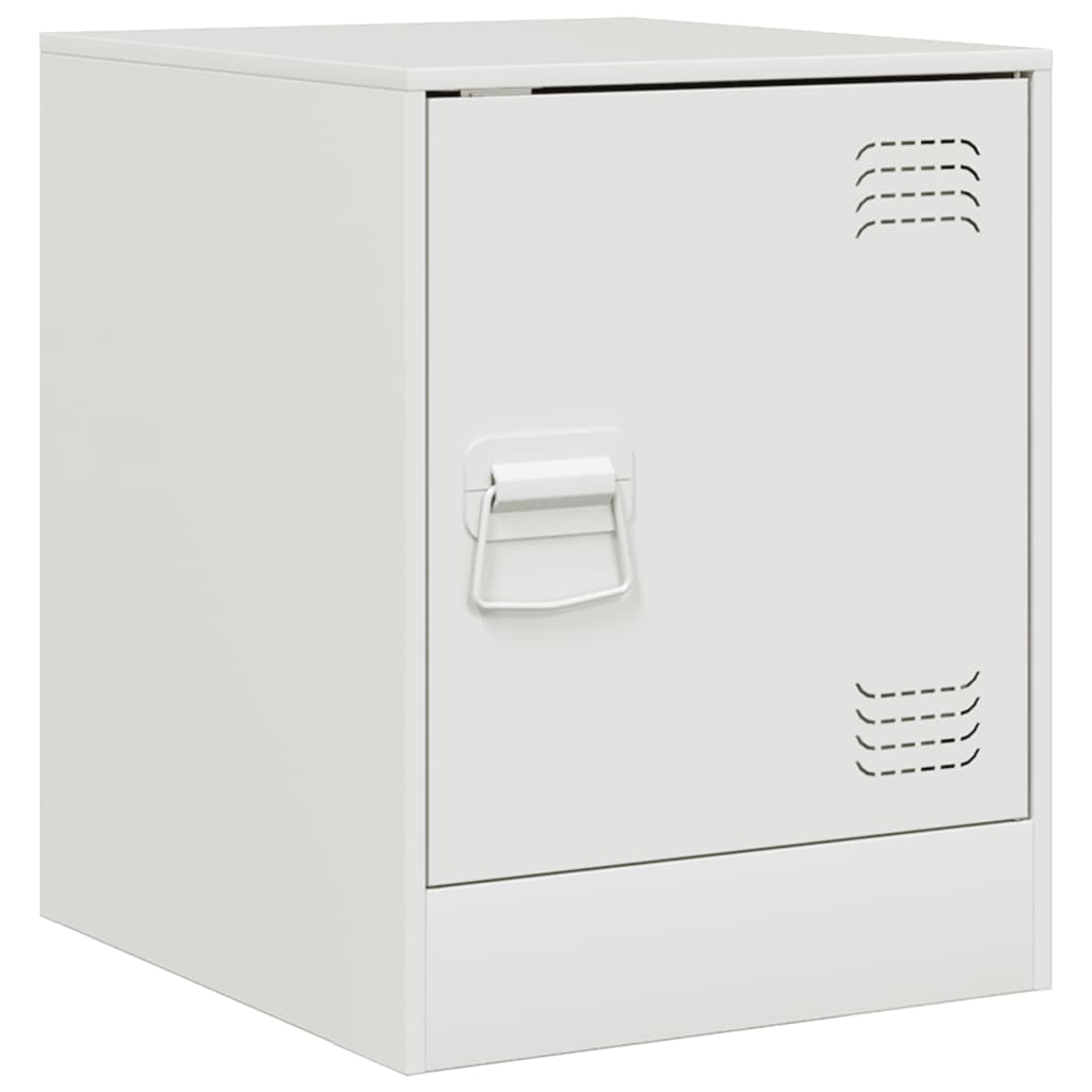 vidaXL Bedside Cabinet White 34.5x39x44 cm Steel 2