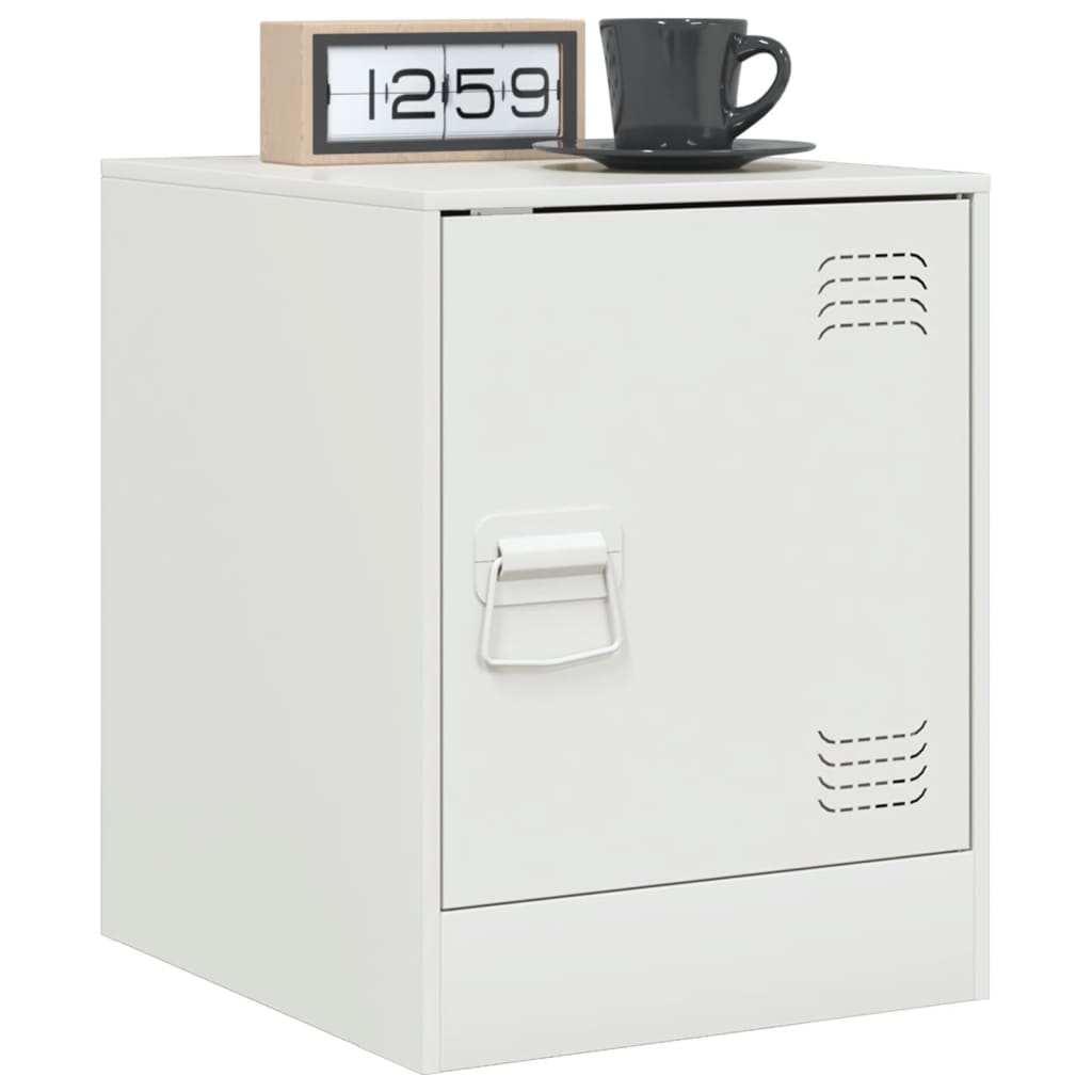 vidaXL Bedside Cabinet White 34.5x39x44 cm Steel 4