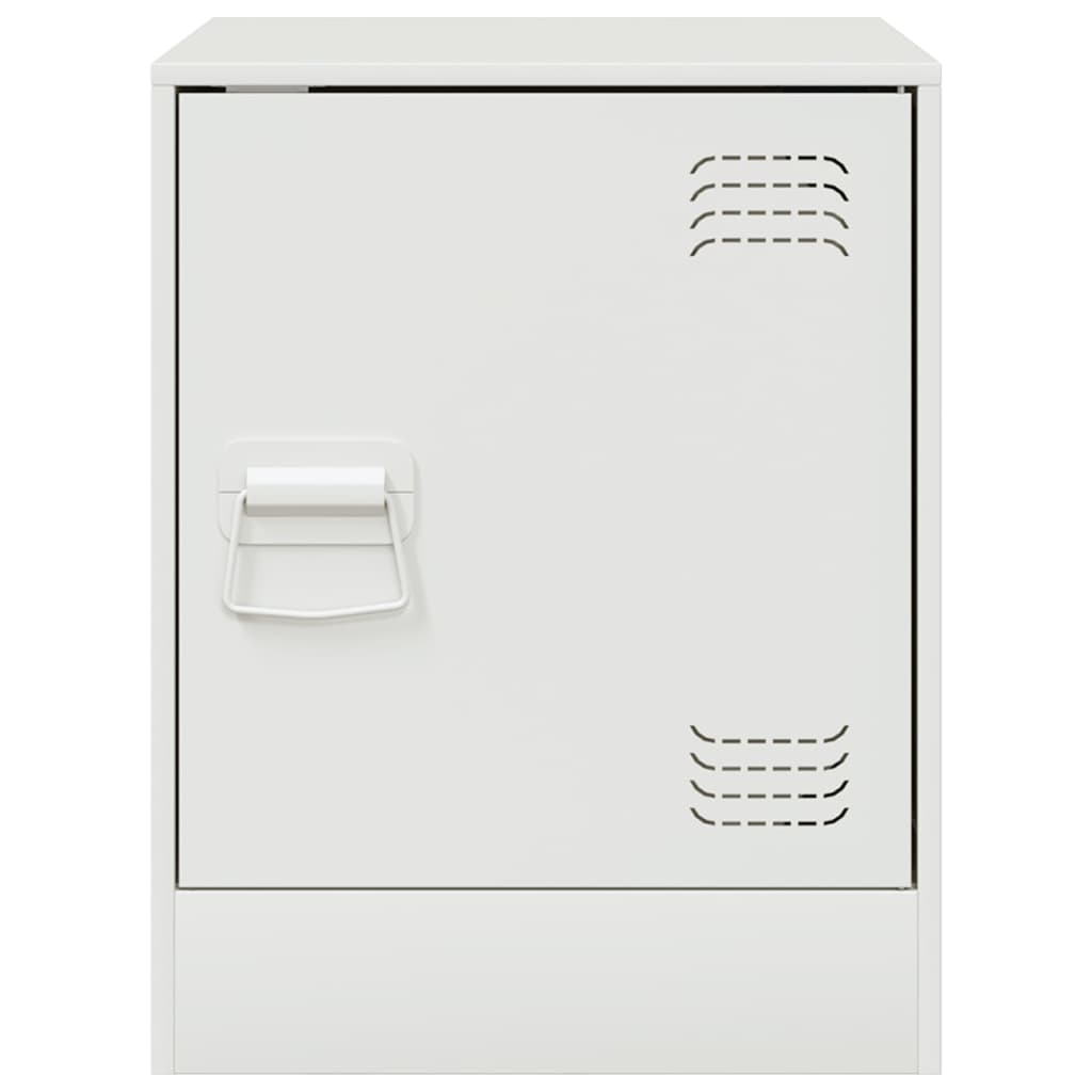 vidaXL Bedside Cabinet White 34.5x39x44 cm Steel 6
