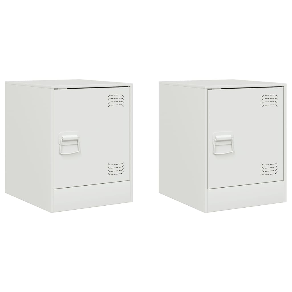 vidaXL Bedside Cabinets 2 pcs White 34.5x39x44 cm Steel 2