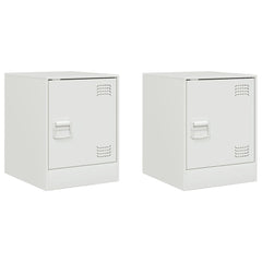 vidaXL Bedside Cabinets 2 pcs White 34.5x39x44 cm Steel 2