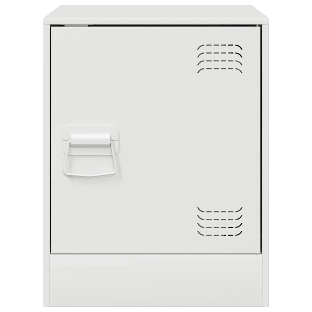 vidaXL Bedside Cabinets 2 pcs White 34.5x39x44 cm Steel 5