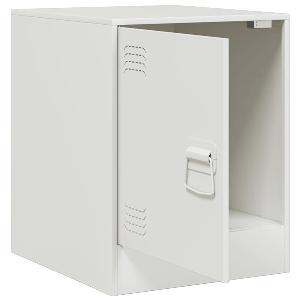 vidaXL Bedside Cabinets 2 pcs White 34.5x39x44 cm Steel 6