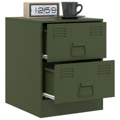 vidaXL Bedside Cabinets 2 pcs Green 34.5x39x44 cm Steel 4
