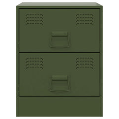 vidaXL Bedside Cabinets 2 pcs Green 34.5x39x44 cm Steel 5