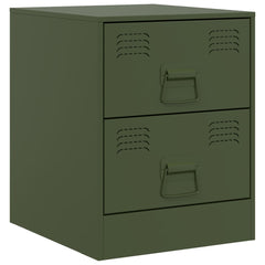 vidaXL Bedside Cabinets 2 pcs Green 34.5x39x44 cm Steel 6