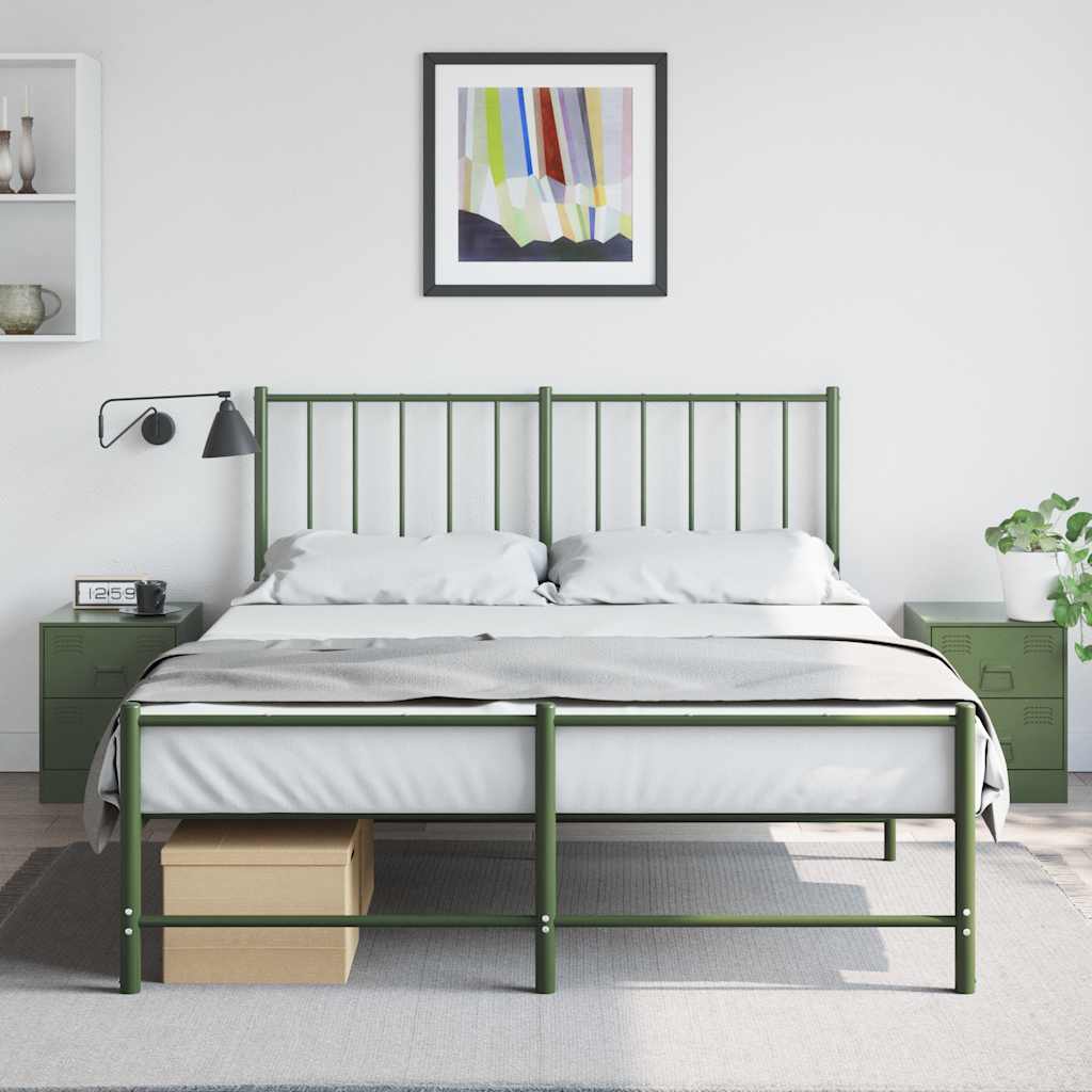 vidaXL Bedside Cabinets 2 pcs Green 34.5x39x44 cm Steel 1