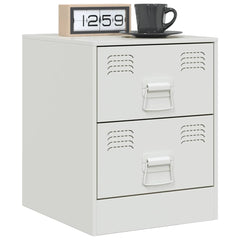 vidaXL Bedside Cabinet White 34.5x39x44 cm Steel 4