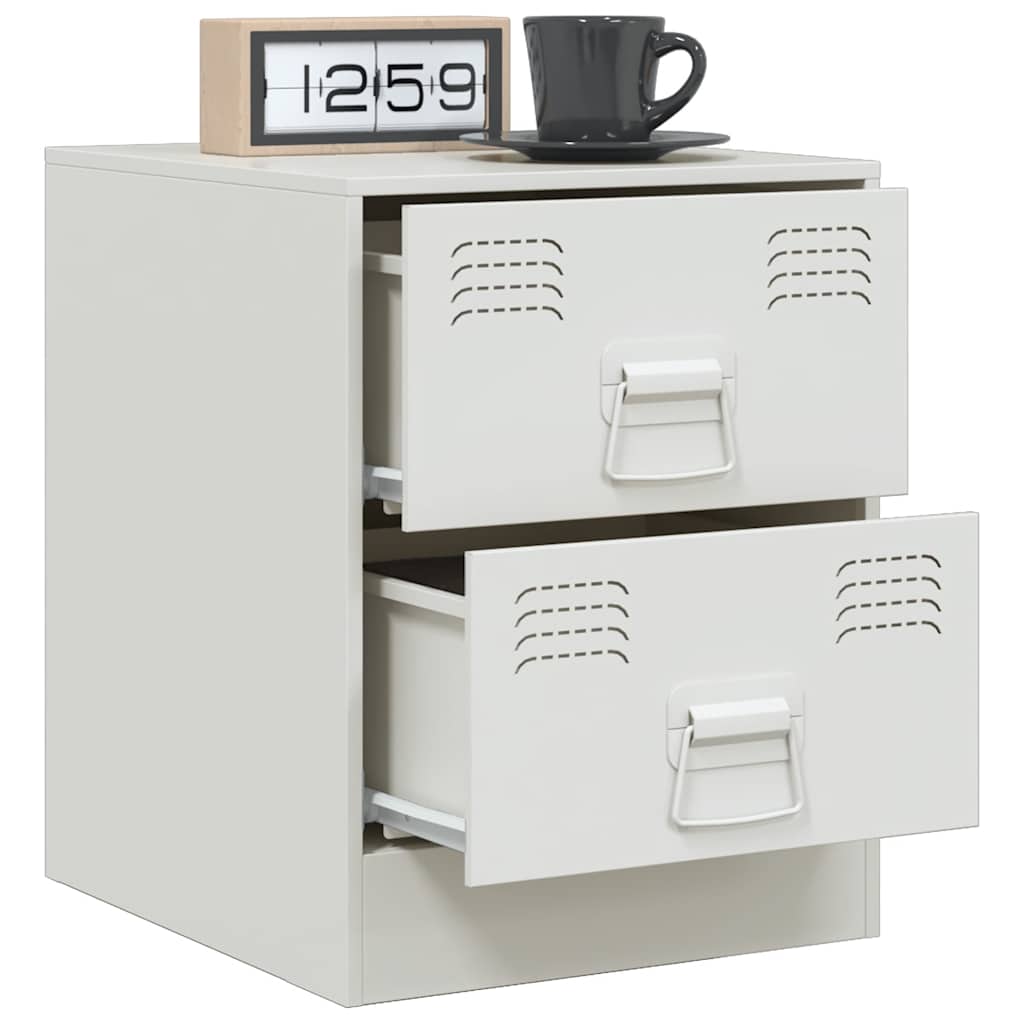 vidaXL Bedside Cabinet White 34.5x39x44 cm Steel 5