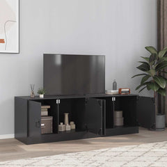 vidaXL TV Cabinets 2pcs Black 67x39x44 cm Steel 1