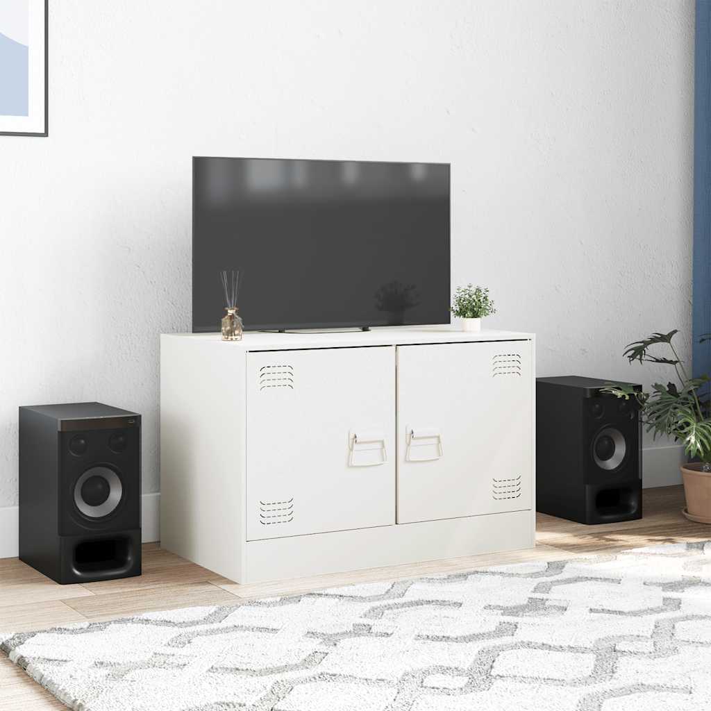 vidaXL TV Cabinet White 67x39x44 cm Steel 3