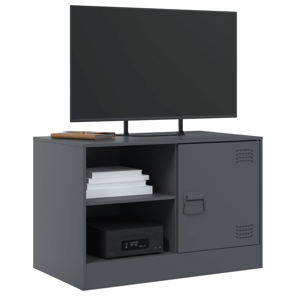 vidaXL TV Cabinet Anthracite 67x39x44 cm Steel 4