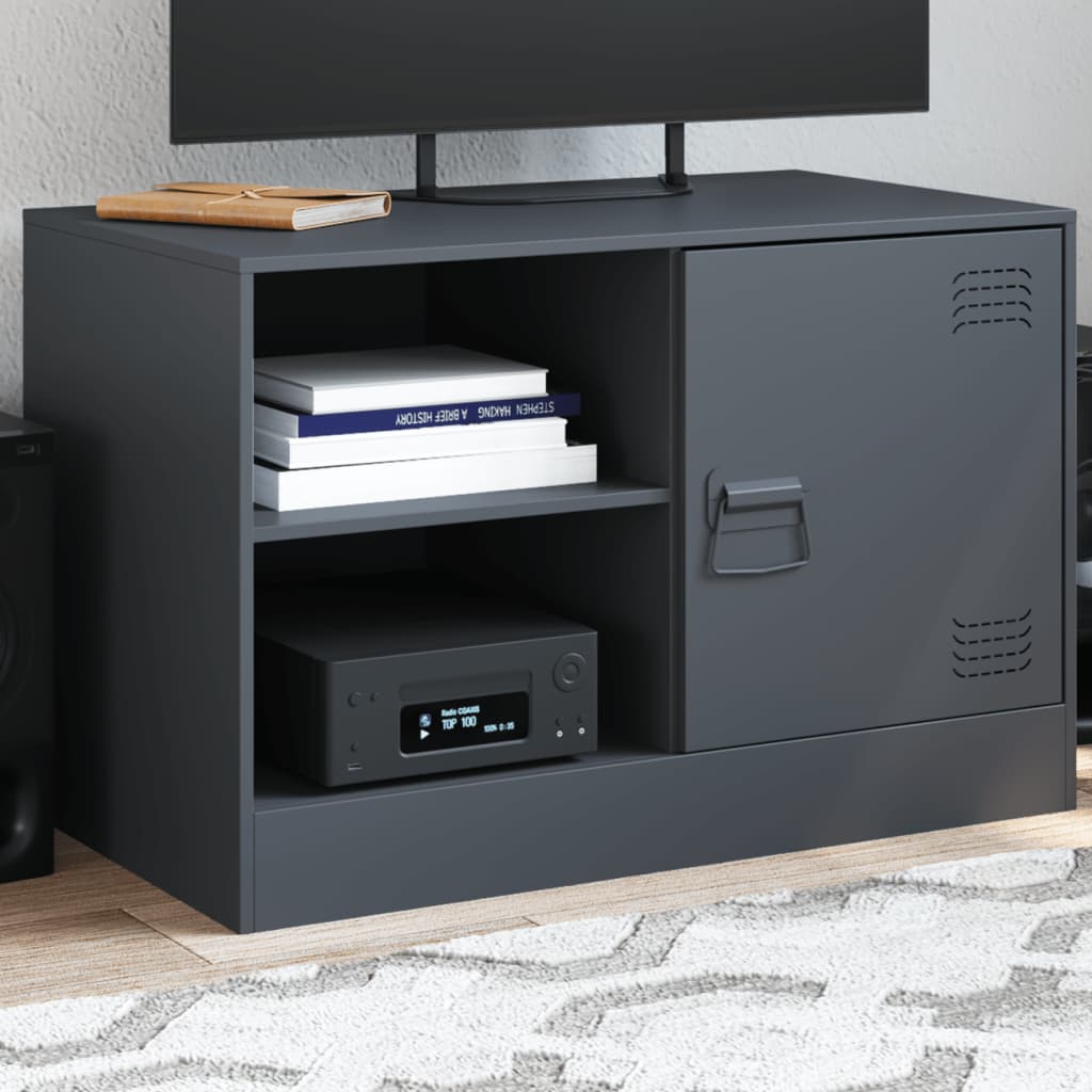 vidaXL TV Cabinet Anthracite 67x39x44 cm Steel 1