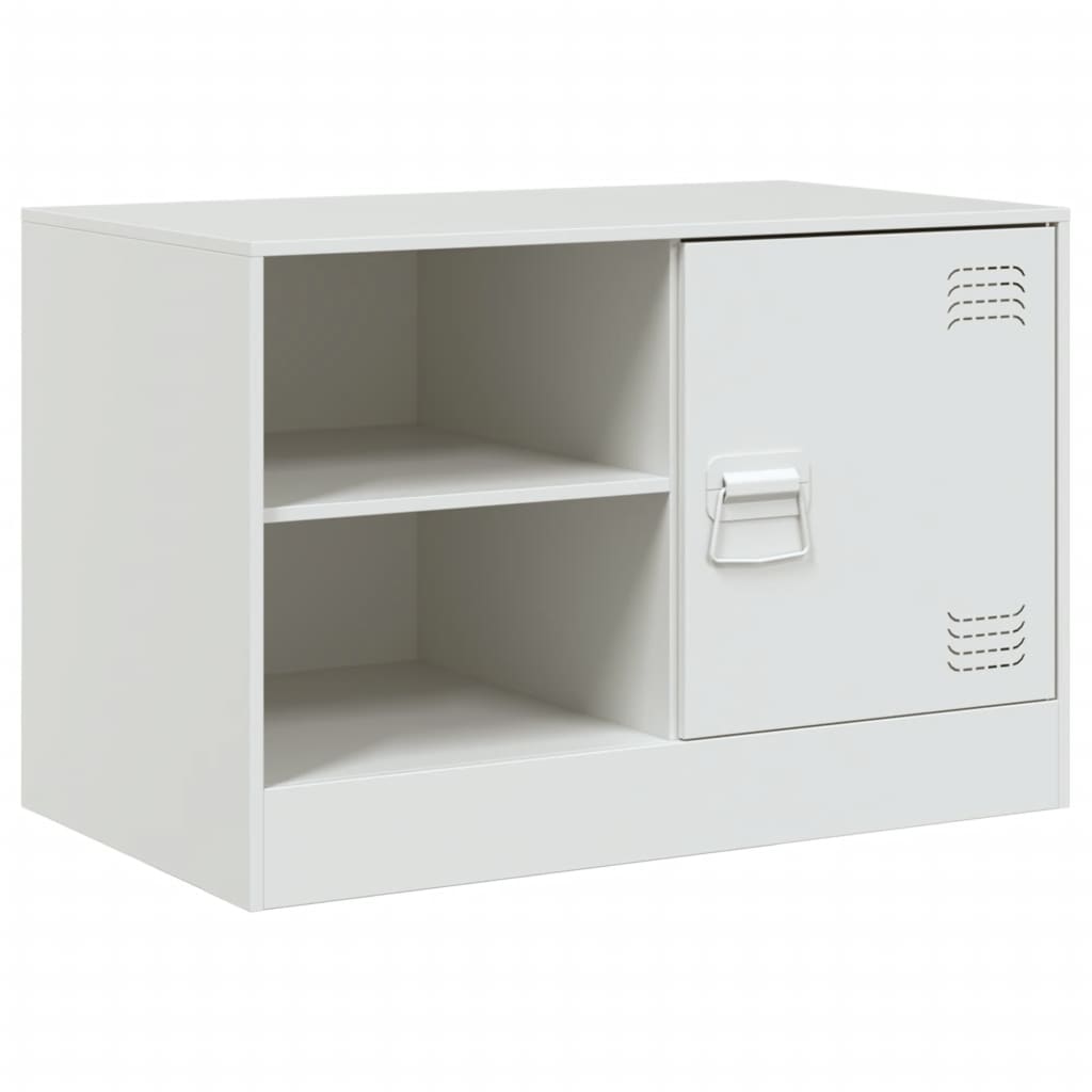 vidaXL TV Cabinet White 67x39x44 cm Steel 2