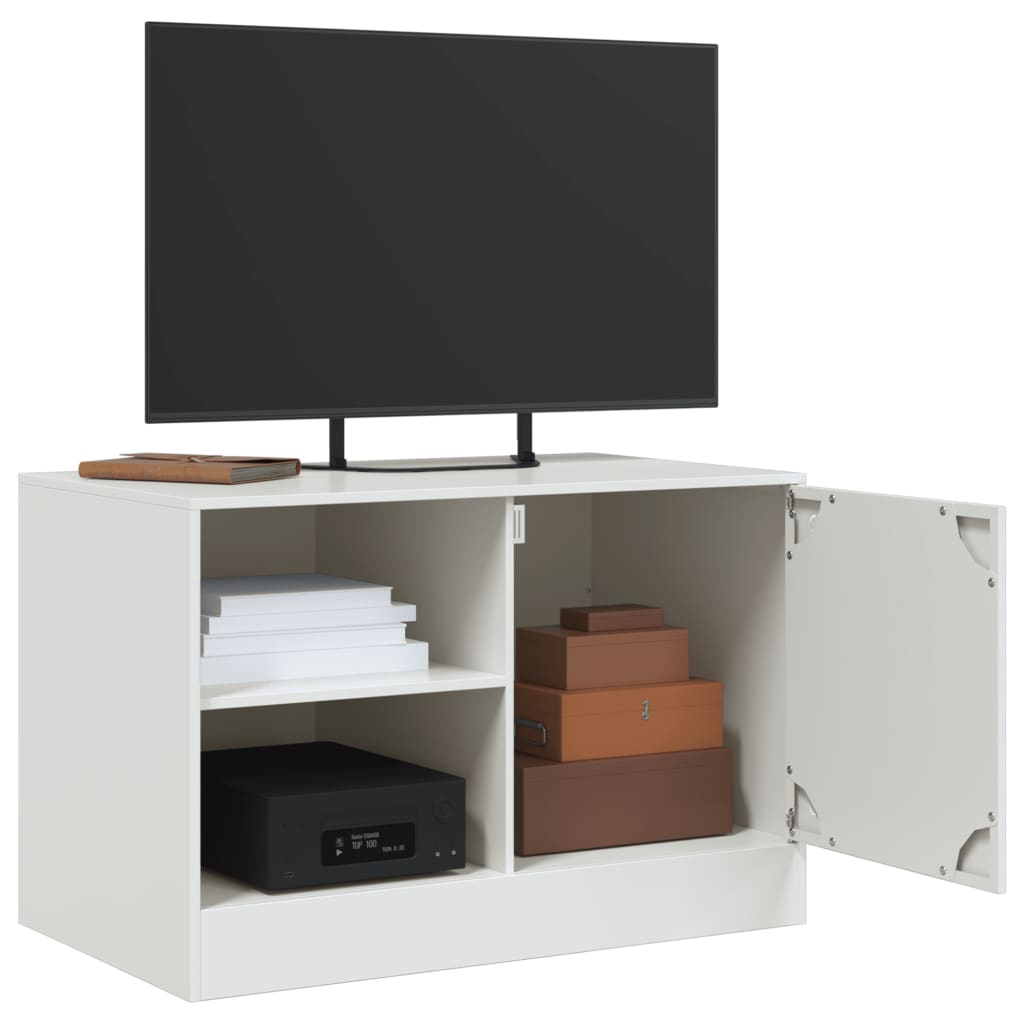 vidaXL TV Cabinet White 67x39x44 cm Steel 5
