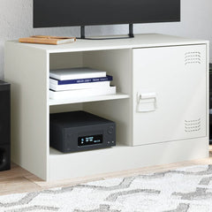 vidaXL TV Cabinet White 67x39x44 cm Steel 1