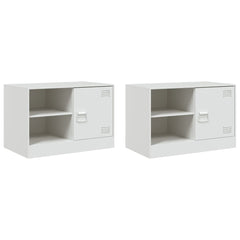 vidaXL TV Cabinets 2 pcs White 67x39x44 cm Steel 2