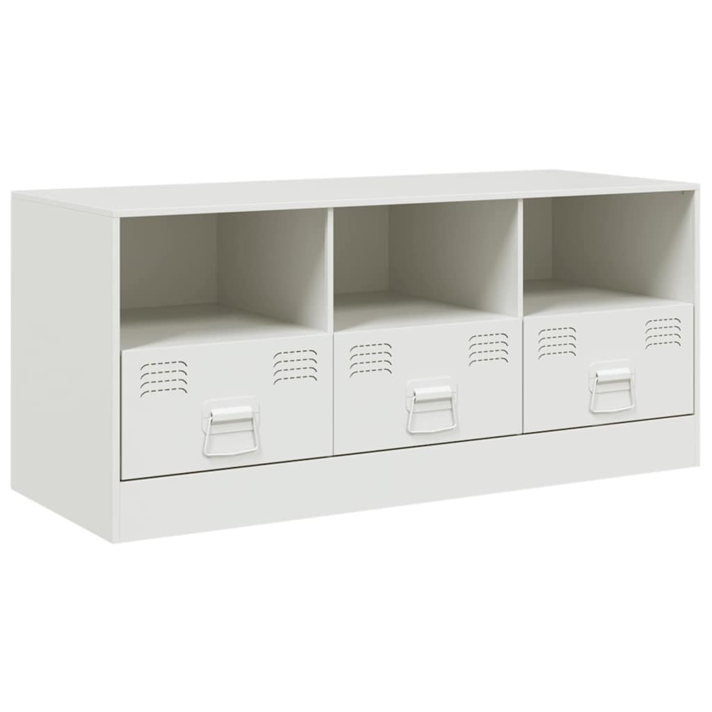 vidaXL TV Cabinet White 99x39x44 cm Steel 2
