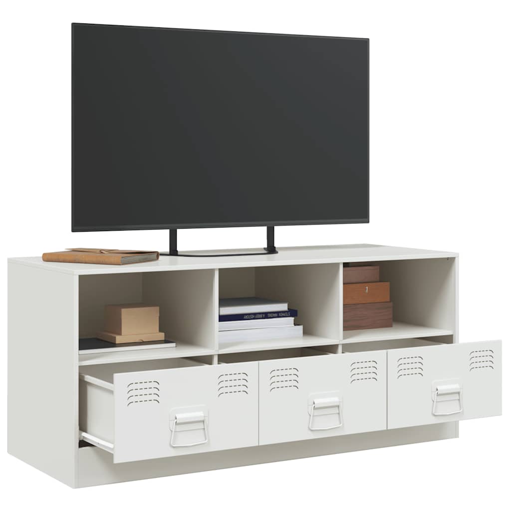 vidaXL TV Cabinet White 99x39x44 cm Steel 5