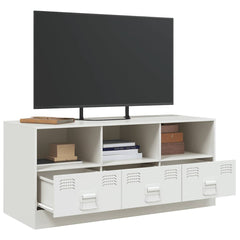 vidaXL TV Cabinet White 99x39x44 cm Steel 5