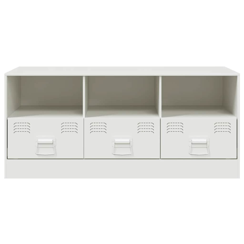 vidaXL TV Cabinet White 99x39x44 cm Steel 6