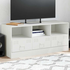 vidaXL TV Cabinet White 99x39x44 cm Steel 1