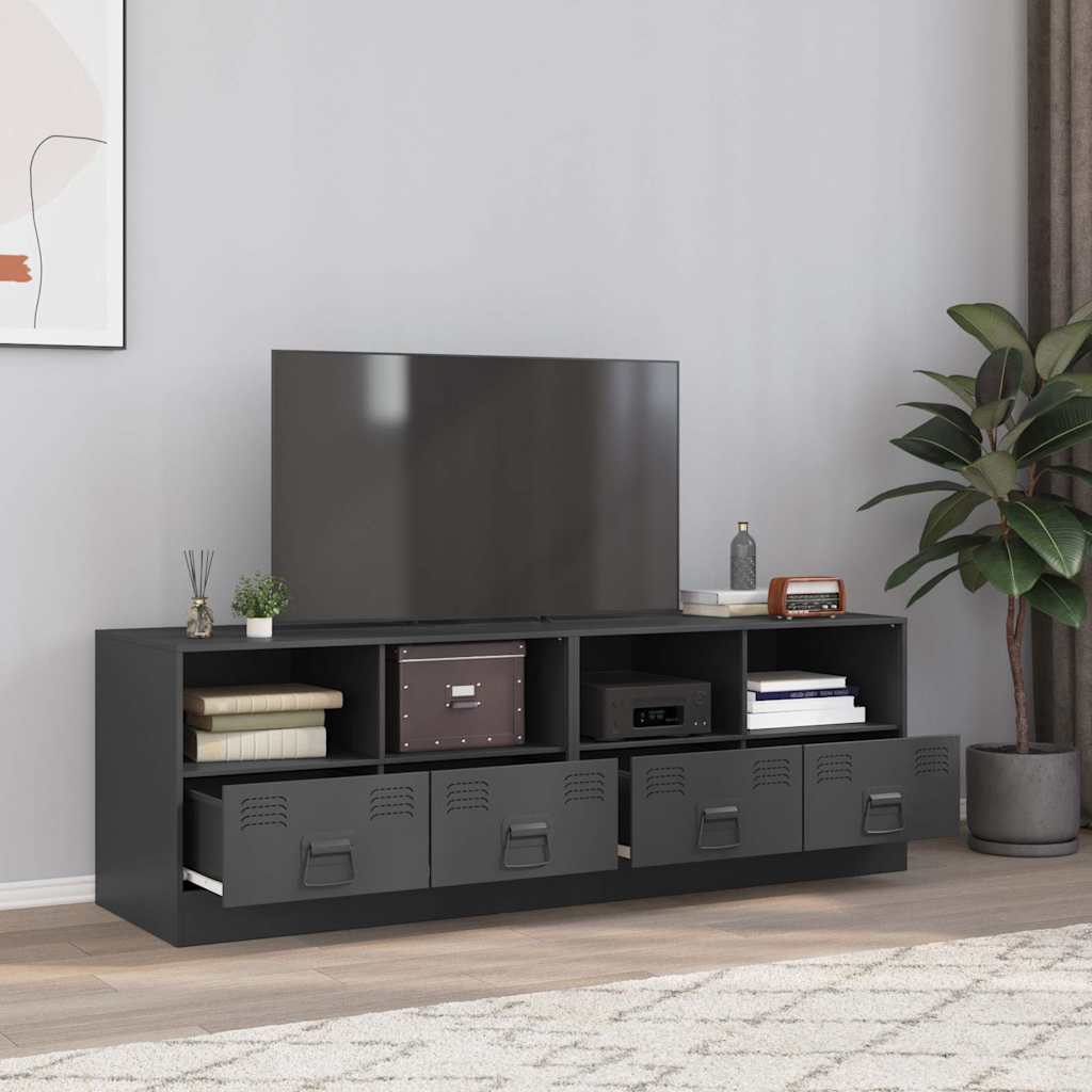 TV Cabinet 67x39x44 cm Steel Anthracite 2