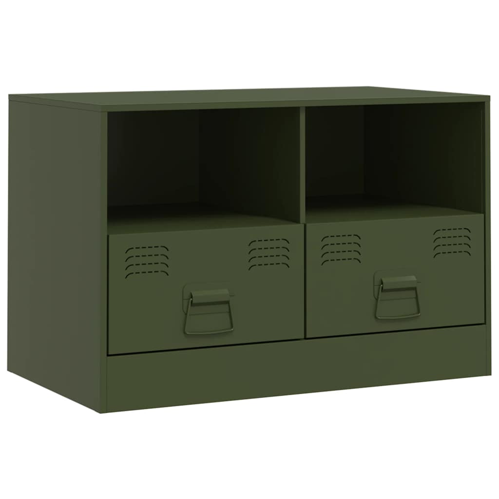 vidaXL TV Cabinet Olive Green 67x39x44 cm Steel 2