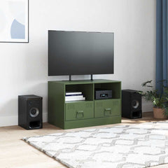 vidaXL TV Cabinet Olive Green 67x39x44 cm Steel 3