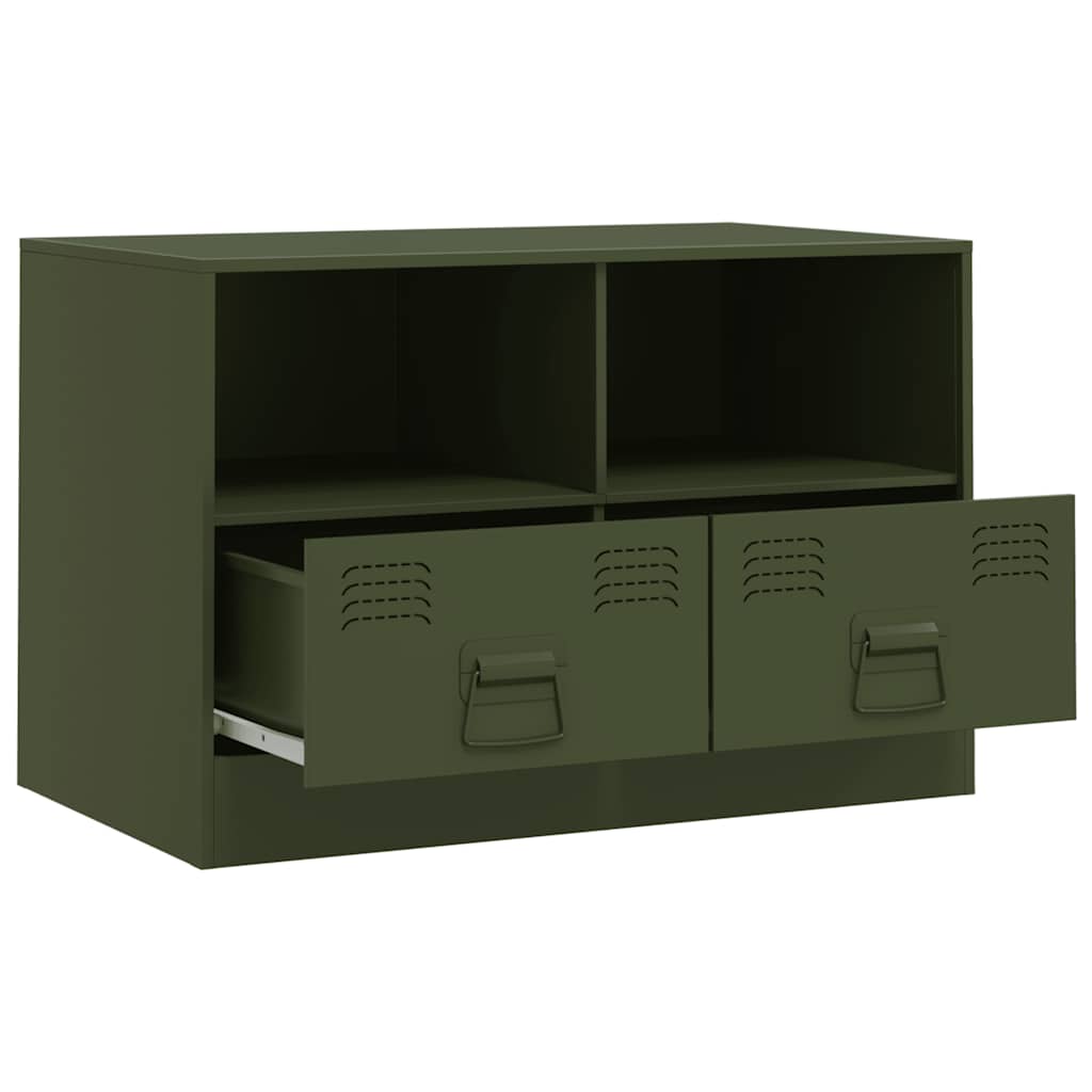 TV Cabinet 67x39x44 cm Steel Olive green 1