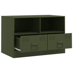 TV Cabinet 67x39x44 cm Steel Olive green 1