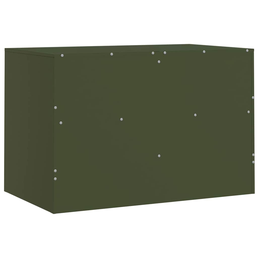 TV Cabinet 67x39x44 cm Steel Olive green 1