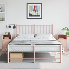 vidaXL Bedside Cabinets 2pcs Pink 34.5x39x62 cm Steel 1