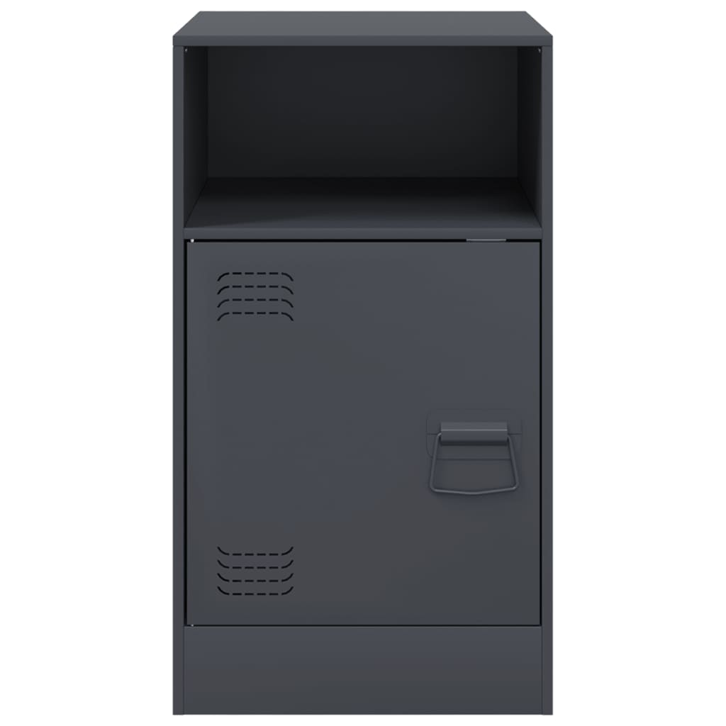 vidaXL Bedside Cabinets 2pcs Anthracite 34.5x39x62 cm Steel 5