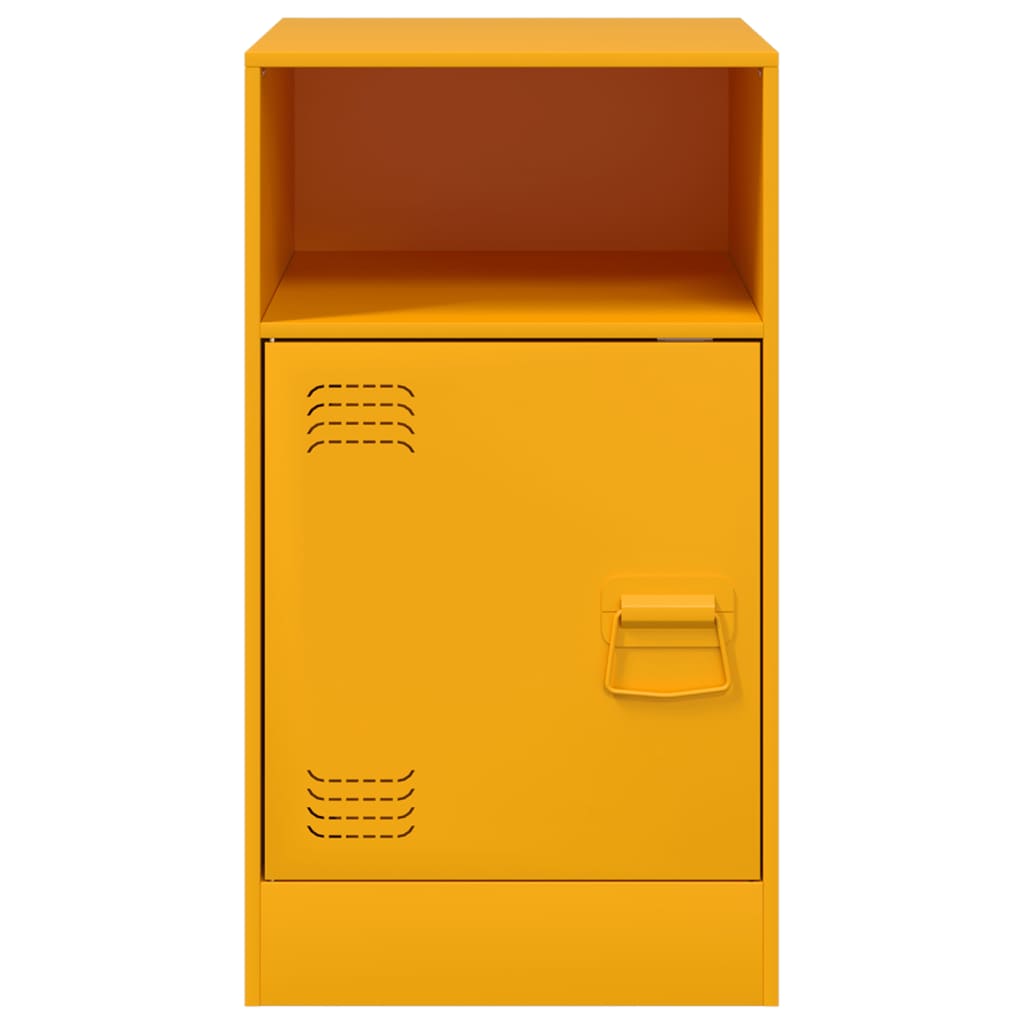 vidaXL Bedside Cabinets 2 pcs Mustard Yellow 34.5x39x62 cm Steel 5