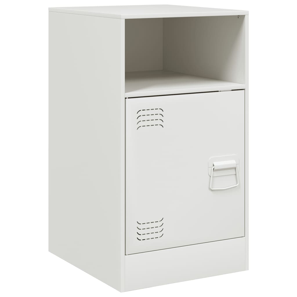 vidaXL Bedside Cabinet White 34.5x39x62 cm Steel 2
