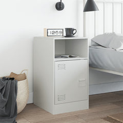 vidaXL Bedside Cabinet White 34.5x39x62 cm Steel 3