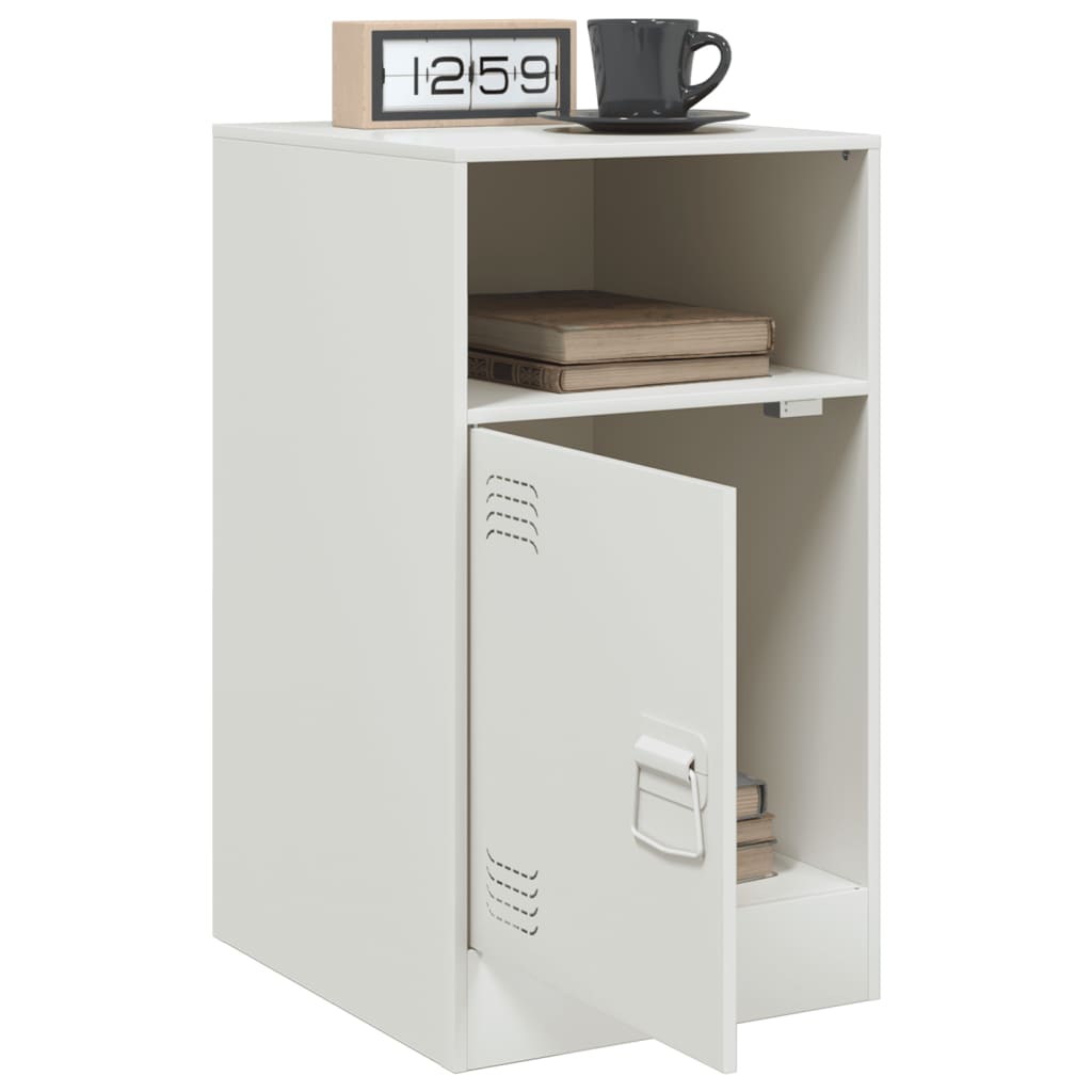 vidaXL Bedside Cabinet White 34.5x39x62 cm Steel 5