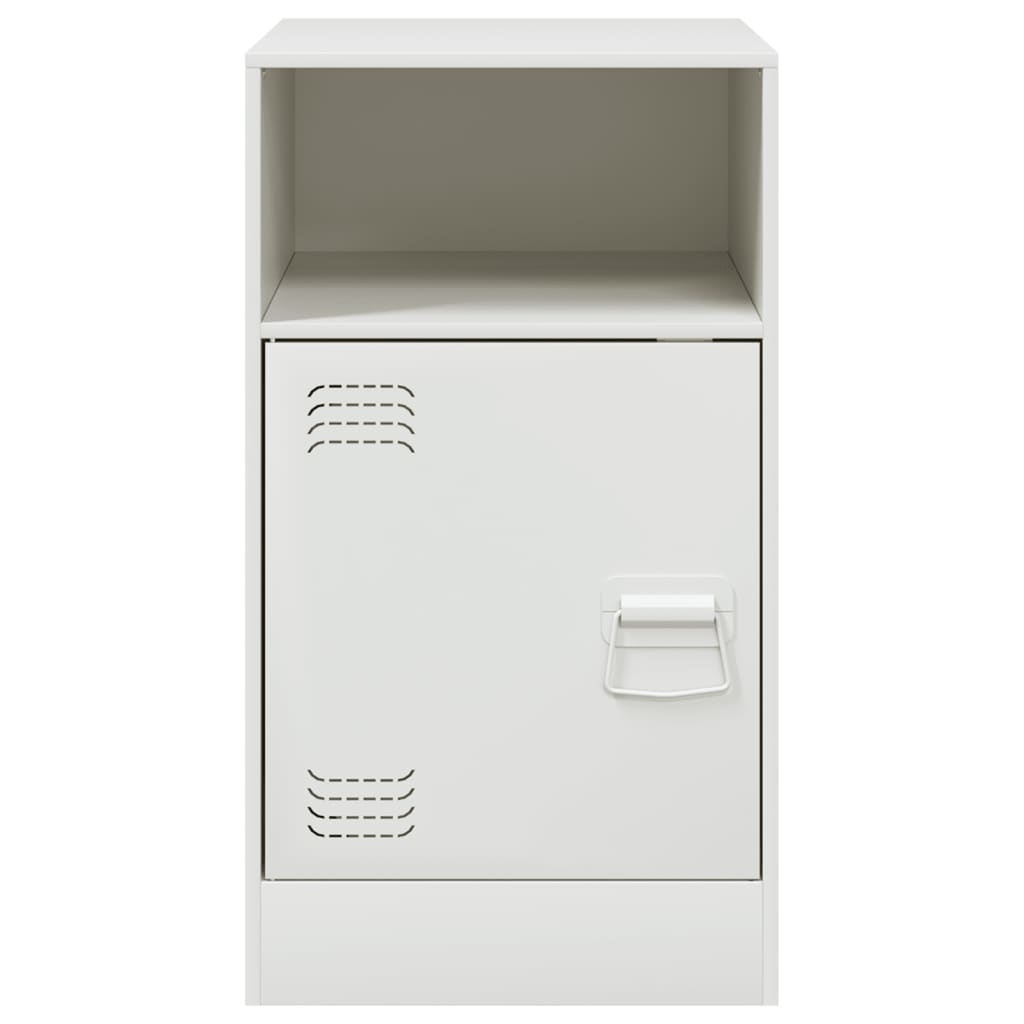 vidaXL Bedside Cabinet White 34.5x39x62 cm Steel 6