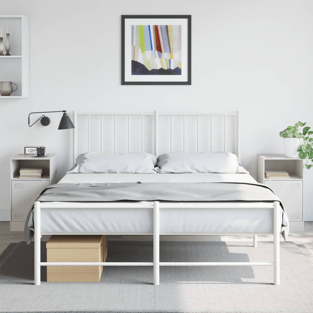 vidaXL Bedside Cabinets 2 pcs White 34.5x39x62 cm Steel 1