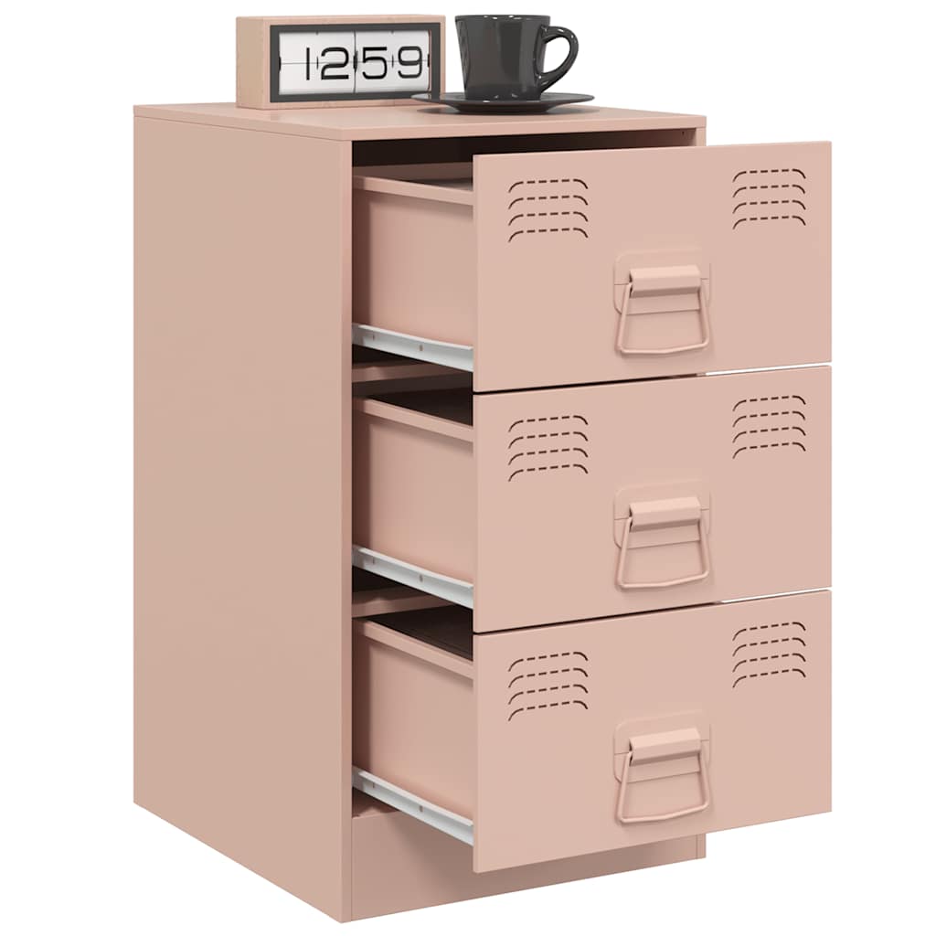 vidaXL Bedside Cabinets 2 pcs Pink 34.5x39x62 cm Steel 4