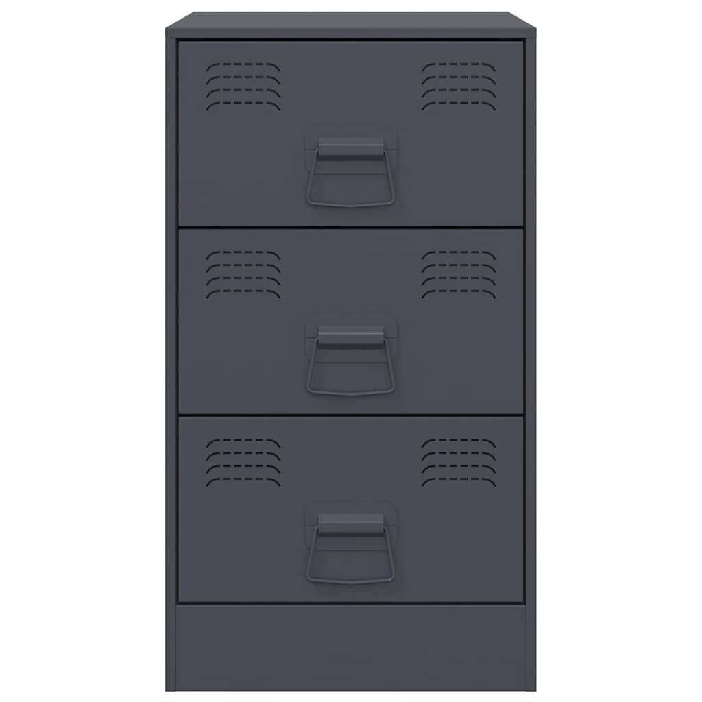 vidaXL Bedside Cabinets 2 pcs Anthracite 34.5x39x62 cm Steel 5